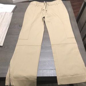 Khaki Prada pants with zipper legs